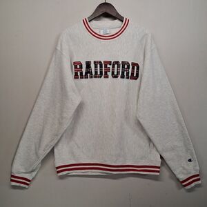 Champion Reverse Weave Radford University Large Plaid Tartan Trim Sewn On Spell